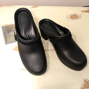 Crocs Black Dual Comfort Slip On Sarah Clog Heels Women's Size 10